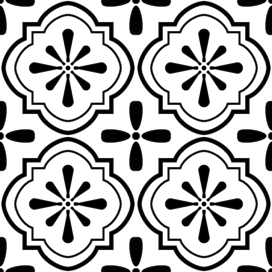 RoomMates Cosmos Black & White Peel & Stick Floor Tile
